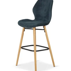 Fabrique de Styles Tabourets Et Chaises De Bar*Chaise de bar en tissu soft touch foncé h65cm - Keri
