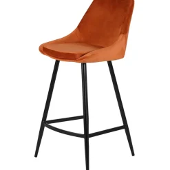 Fabrique de Styles Tabourets Et Chaises De Bar*Chaise de bar en velours cognac h75cm - Ben