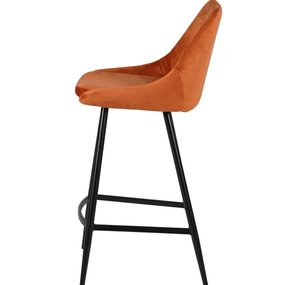 Fabrique de Styles Tabourets Et Chaises De Bar*Chaise de bar en velours cognac h75cm - Ben