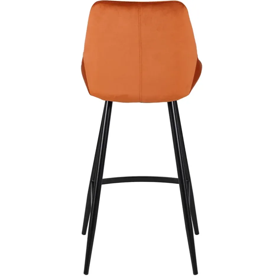 Fabrique de Styles Tabourets Et Chaises De Bar*Chaise de bar en velours cognac h75cm - Ben