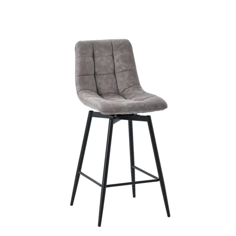 Fabrique de Styles Tabourets Et Chaises De Bar*Chaise de bar pivotante en microfibre matelassé - Lilly