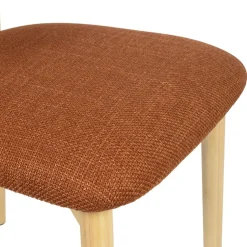 Fabrique de Styles Chaises*Chaise de salle à manger en tissu et hévéa - Elsy