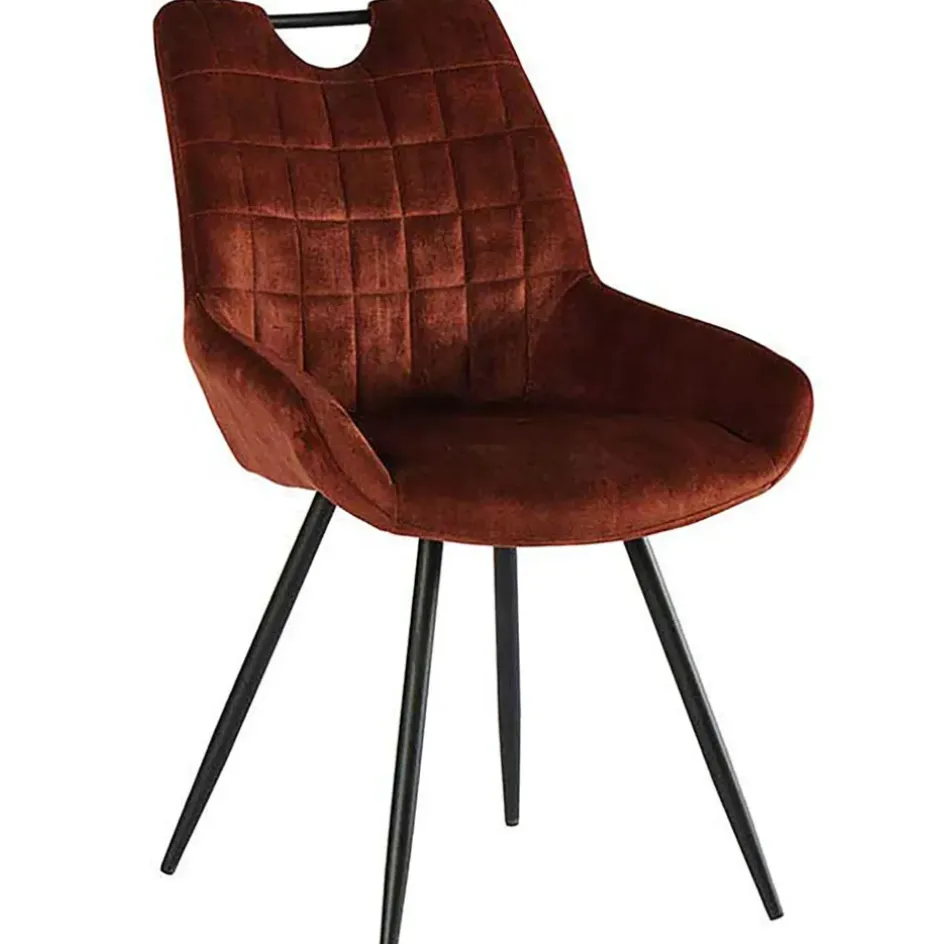 Fabrique de Styles Chaises*Chaise de salle à manger en velours - Dana