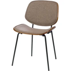 Fabrique de Styles Chaises*Chaise de salle à manger en tissu et noyer - Atlanta