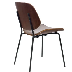 Fabrique de Styles Chaises*Chaise de salle à manger en tissu et noyer - Atlanta