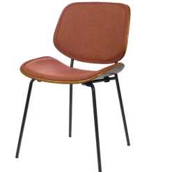 Fabrique de Styles Chaises*Chaise de salle à manger en tissu et noyer - Atlanta