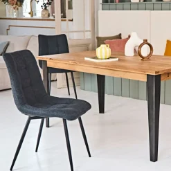 Fabrique de Styles Chaises*Chaise de salle a manger en tissu matelassé - Lilly