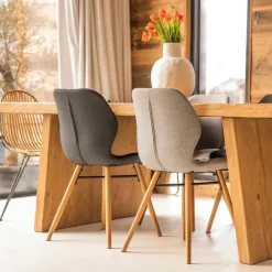 Fabrique de Styles Chaises*Chaise de salle en manger en tissu noir - Gloria