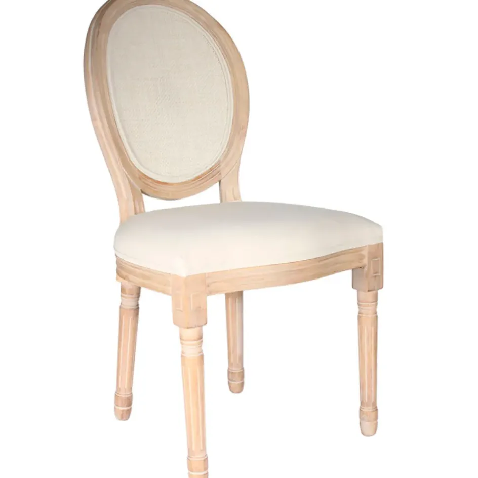 Fabrique de Styles Chaises*Chaise medaillon en bois d'hévea et cannage