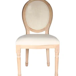 Fabrique de Styles Chaises*Chaise medaillon en bois d'hévea et cannage