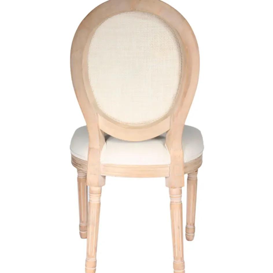 Fabrique de Styles Chaises*Chaise medaillon en bois d'hévea et cannage