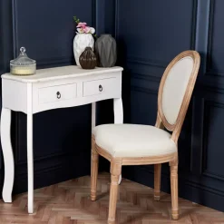 Fabrique de Styles Chaises*Chaise medaillon en bois d'hévea et cannage