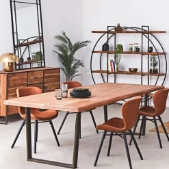 Fabrique de Styles Chaises*Chaise salle à manger aspect cuir rétro - Batla