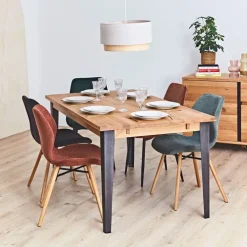 Fabrique de Styles Chaises*Chaise salle à manger en tissu soft touch acajou - Keri