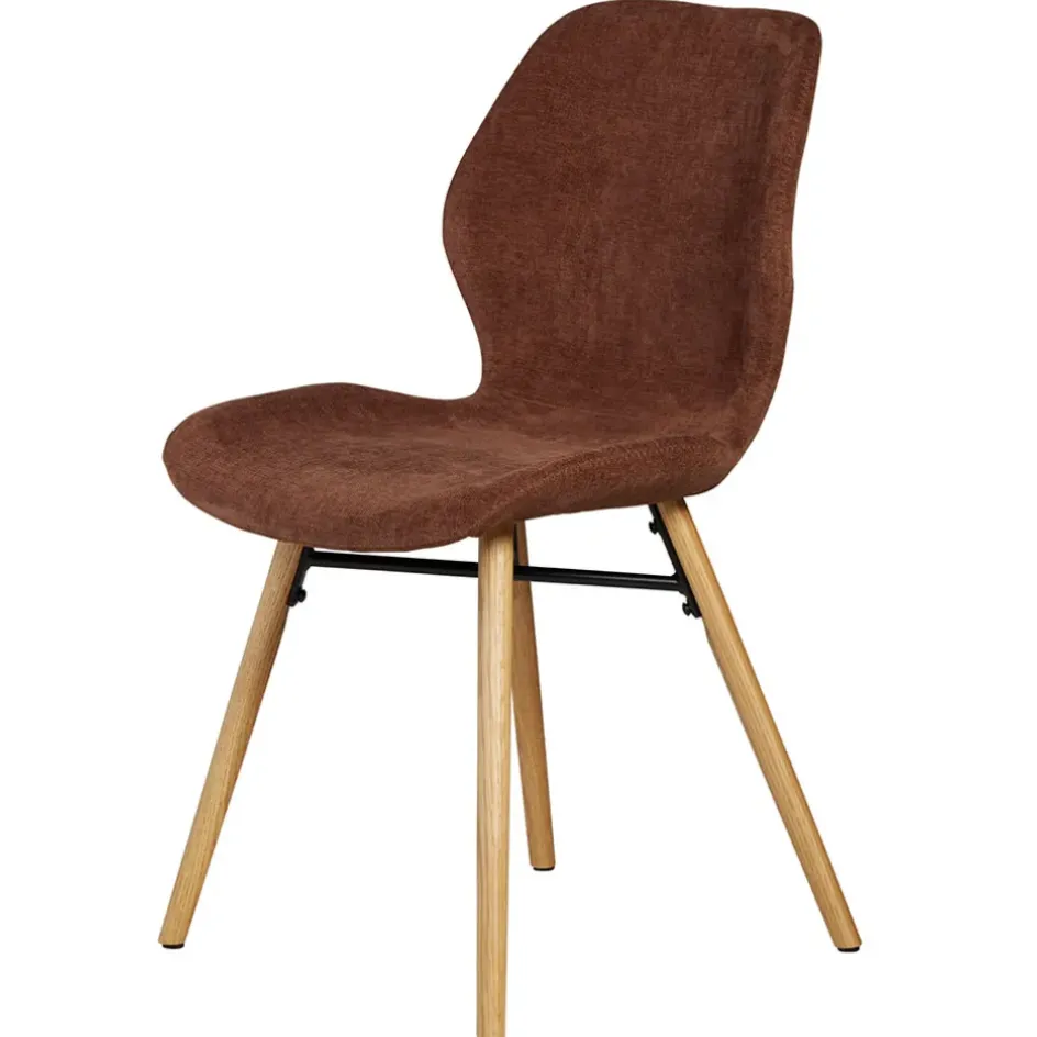 Fabrique de Styles Chaises*Chaise salle à manger en tissu soft touch acajou - Keri