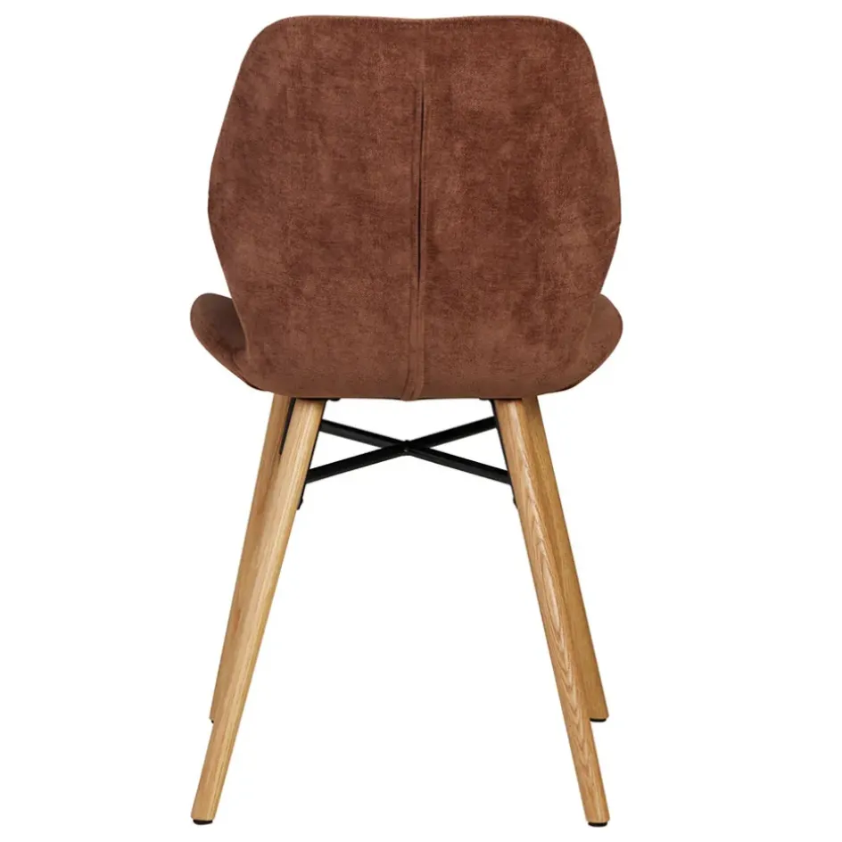 Fabrique de Styles Chaises*Chaise salle à manger en tissu soft touch acajou - Keri