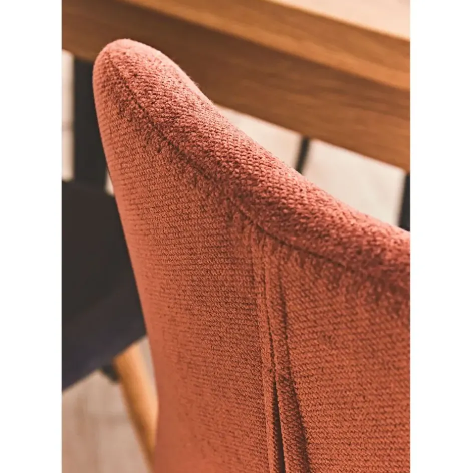 Fabrique de Styles Chaises*Chaise salle à manger en tissu soft touch acajou - Keri