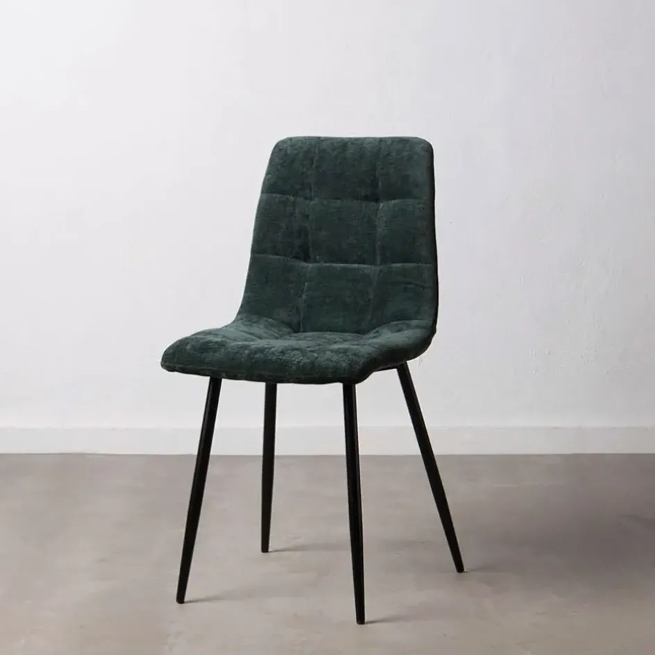 Fabrique de Styles Chaises*Chaise salle à manger en tissu vert - Mony