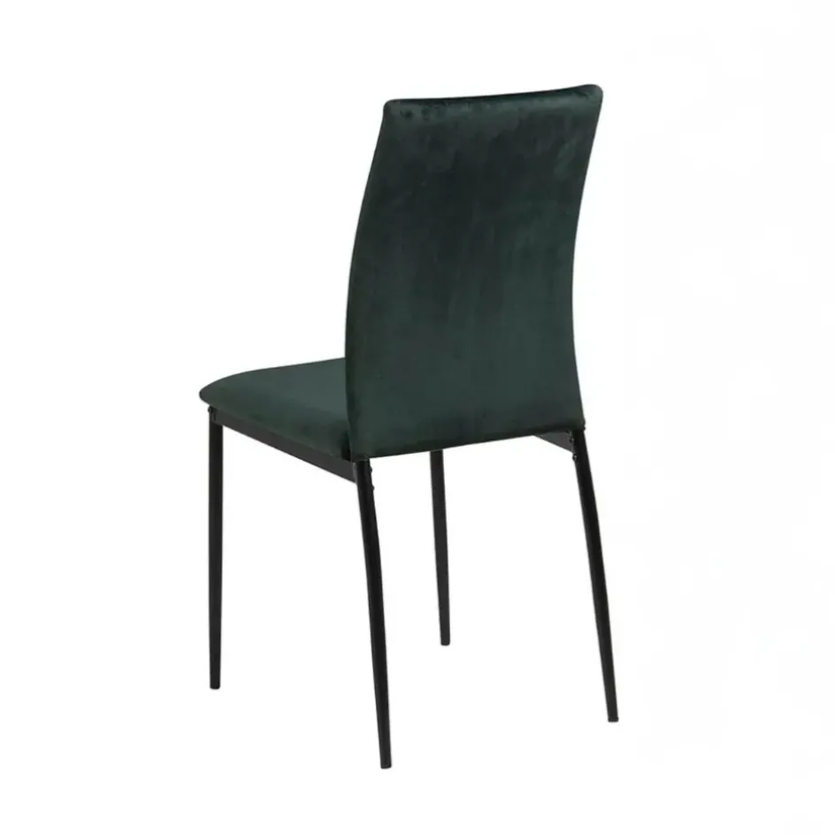 Fabrique de Styles Chaises*Chaise salle à manger en tissu vert fonce - Demia