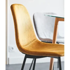 Fabrique de Styles Chaises*Chaise salle à manger en velours cotelé moutarde - Julia