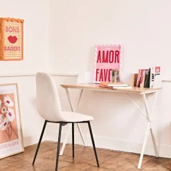 Fabrique de Styles Chaises*Chaise salle à manger en velours côtelé beige - Scarlett