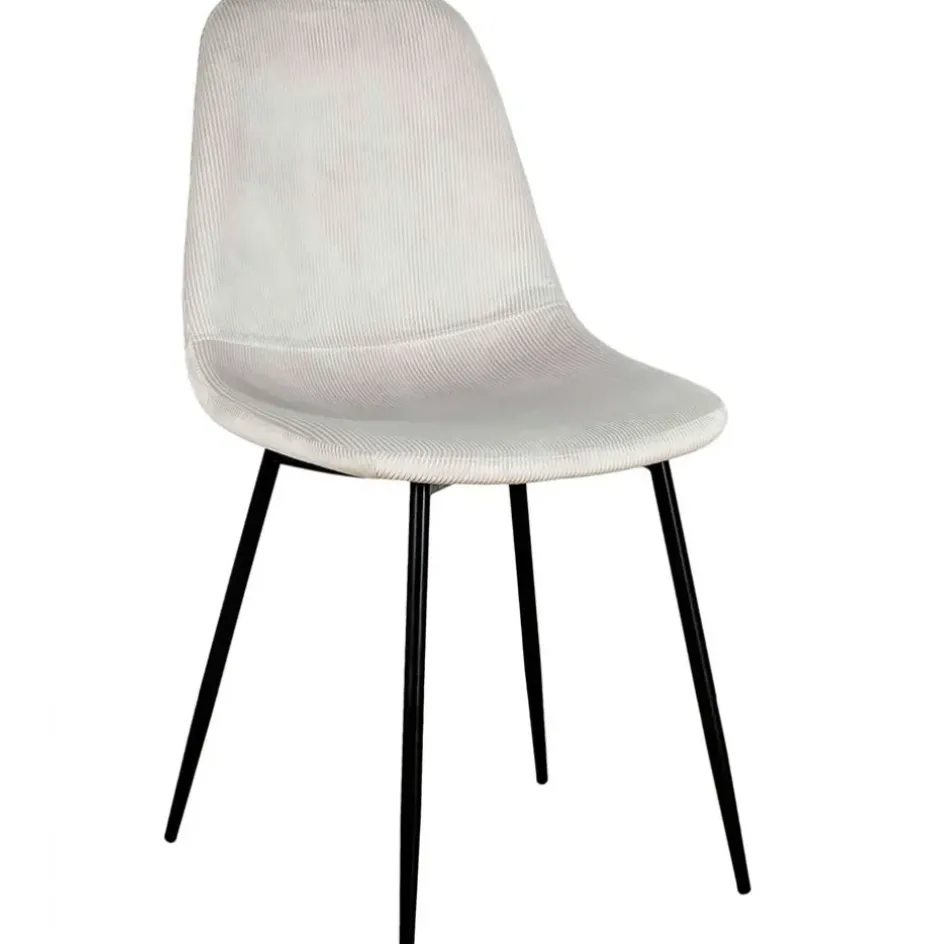 Fabrique de Styles Chaises*Chaise salle à manger en velours cotelé clair - Julia
