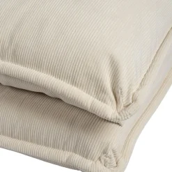 Fabrique de Styles Fauteuils*Chauffeuse en tissu côtelé écru - Tessia