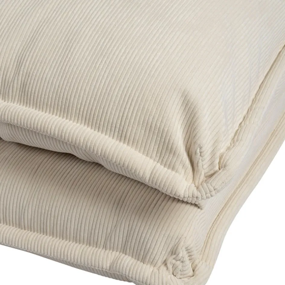 Fabrique de Styles Fauteuils*Chauffeuse en tissu côtelé écru - Tessia