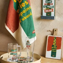 Fabrique de Styles Verres À Alcool*Chope vert et rouge 40cl - Copains D'Abord