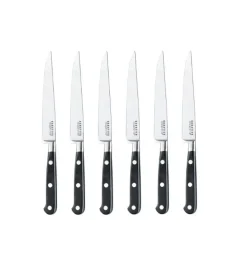 Fabrique de Styles Couteaux De Cuisine*Coffret 6 couteaux à steaks lame acier lisse - Sabatier Trompette