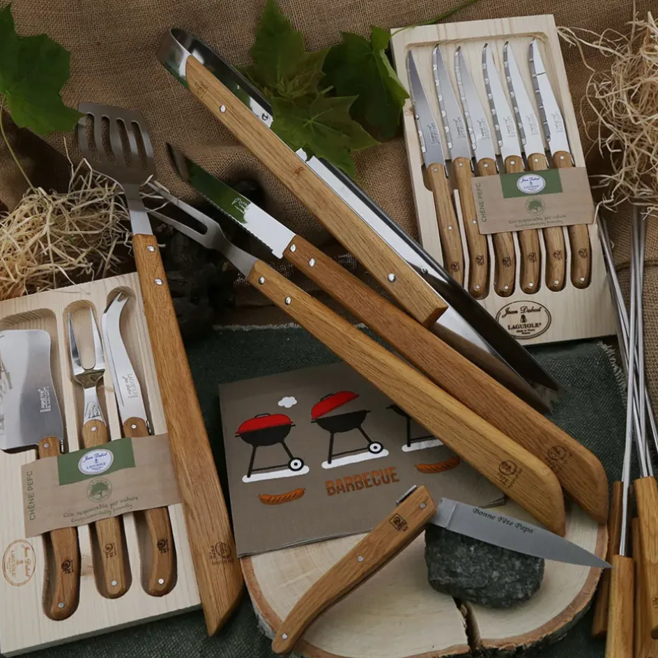 Fabrique de Styles Couverts*Coffret de 6 couteux à steak avec manche en chêne de laguiole