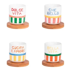 Fabrique de Styles Tasses Et Mugs*Coffret de 4 tasses à café en porcelaine 15cl - Dolce Vita