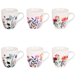 Fabrique de Styles Tasses Et Mugs*Coffret de 6 tasses en porcelaine 23cl - Flor
