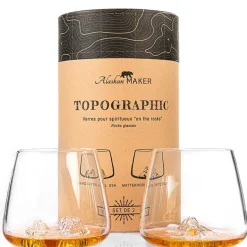 Fabrique de Styles Verres À Alcool*Coffret de 2 verres Grand Canyon et Mont Matterhorn - Topographic