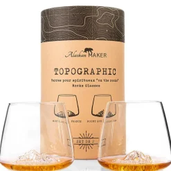 Fabrique de Styles Verres À Alcool*Coffret de 2 verres Mont Blanc et Everest - Topographic