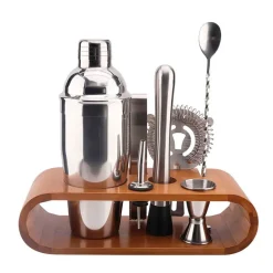 Fabrique de Styles Accessoires Vin Et Cocktails*Coffret de cocktail en acier et bambou