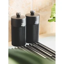 Fabrique de Styles Salières Et Poivrières*Coffret duo moulins line 12cm et entonnoir inox