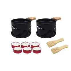 Fabrique de Styles Plats Et Appareils De Cuisson*Coffret raclette à la bougie pour 2 - Montagne