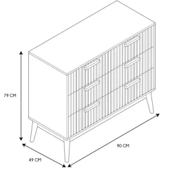 Fabrique de Styles Commodes*Commode 3 tiroirs en pin naturel - Kara