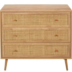 Fabrique de Styles Commodes*Commode en bois et cannage 3 tiroirs H79cm - Baia