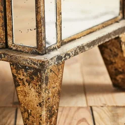 Fabrique de Styles Commodes*Commode en bois miroir patine 4 tiroirs H88cm