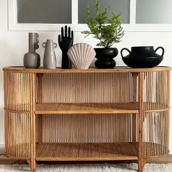 Fabrique de Styles Consoles*Console 2 étagères en rotin - Romeo