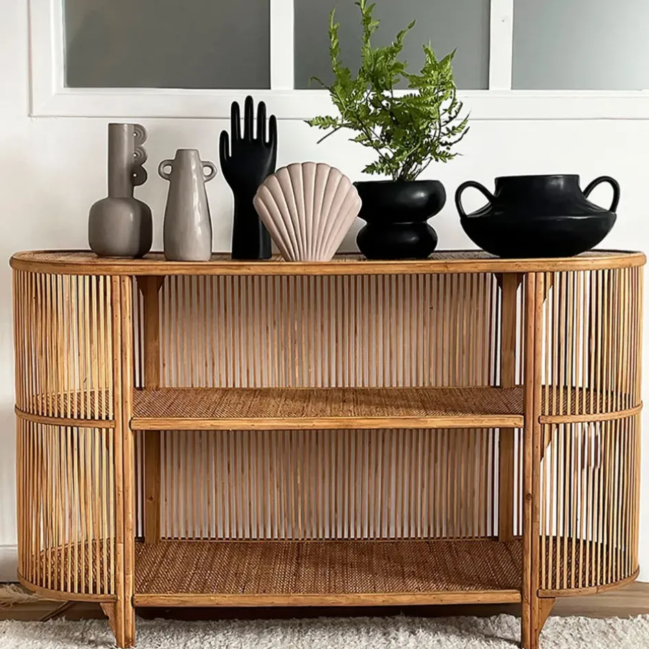 Fabrique de Styles Consoles*Console 2 étagères en rotin - Romeo