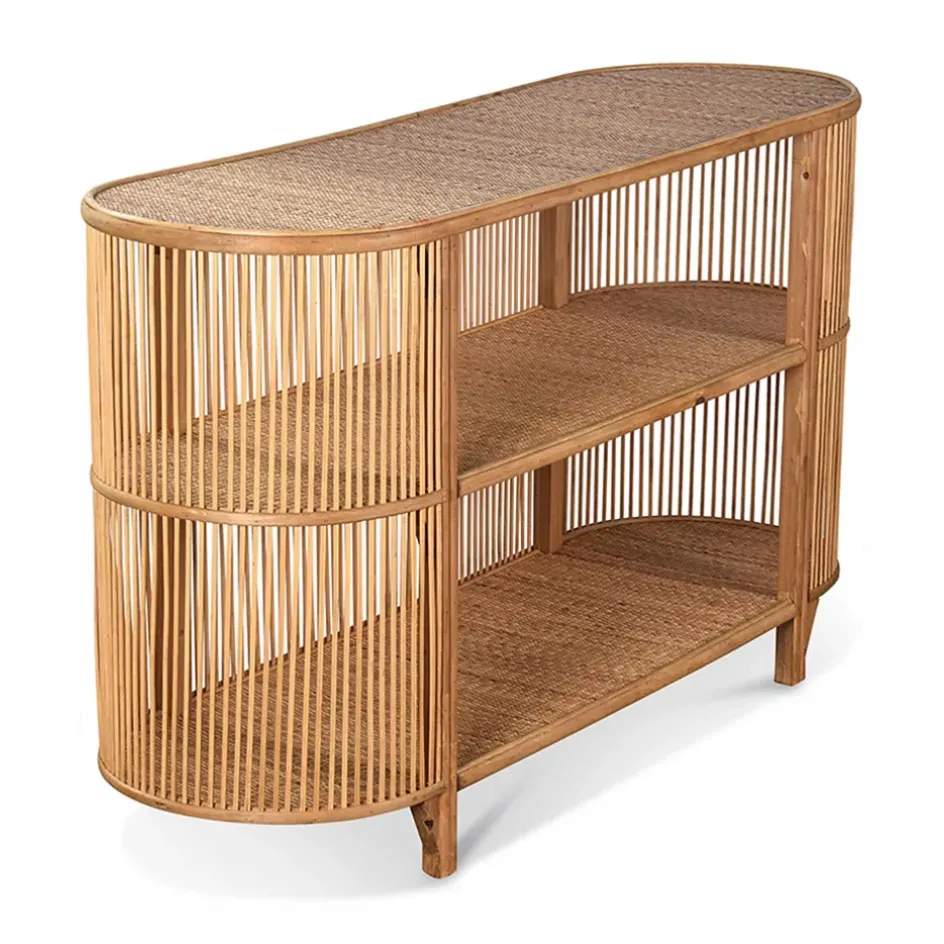 Fabrique de Styles Consoles*Console 2 étagères en rotin - Romeo