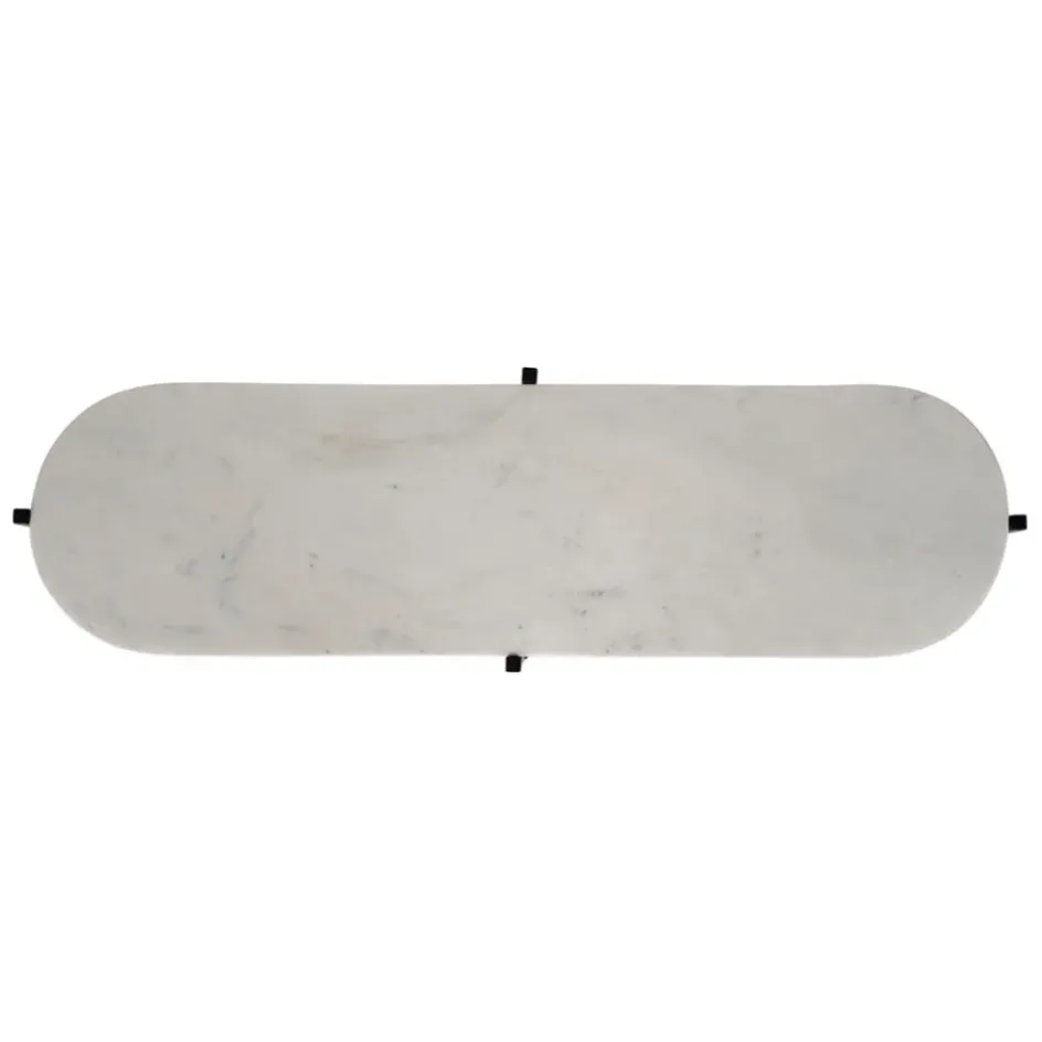 Fabrique de Styles Consoles*Console avec étagère en marbre et fer blanc et noir 100x30xh80cm - Eskela