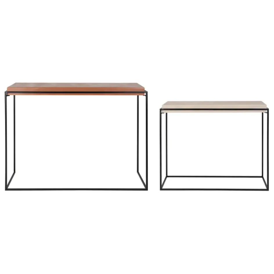 Fabrique de Styles Consoles*Console gigogne (x2) en fer et beige - Ario