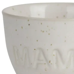 Fabrique de Styles Accessoires De Table*Coquetier maman en grès écru moucheté