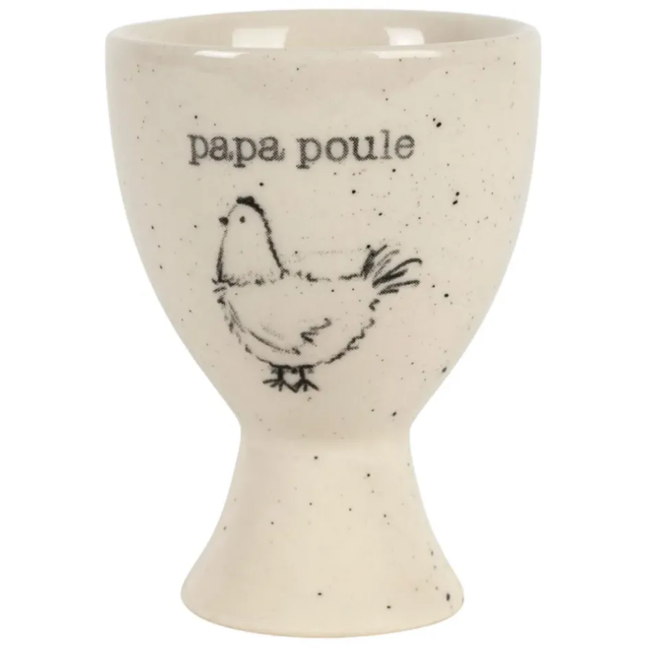 Fabrique de Styles Accessoires De Table*Coquetier Papa poule en grès moucheté - La Ferme