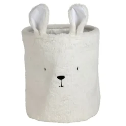 Enfant Fabrique de Styles Déco*Corbeille ourson en velours écru h35cm - Songes