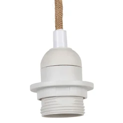 Fabrique de Styles Ampoules Et Cordons Électriques*Cordon électrique avec interrupteur en tissu naturel et blanc 1.75m